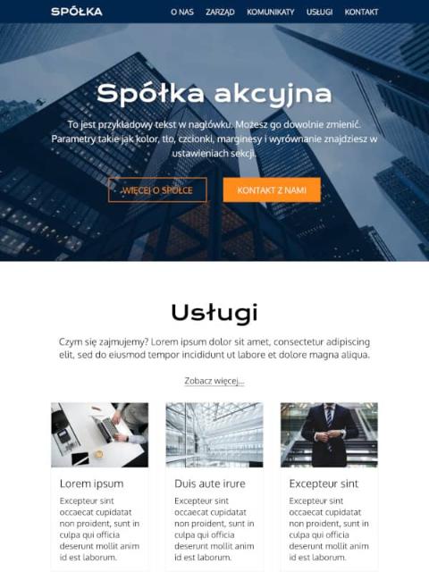 szablon strony mała firma